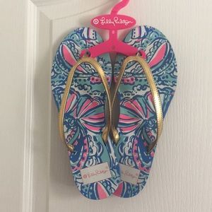 Lilly Pulitzer size 8 blue flip flops